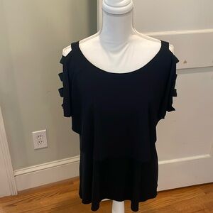 Joseph Ribkoff black cut out sleeve top